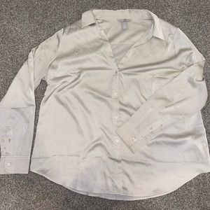 Silky cream long sleeve button down.